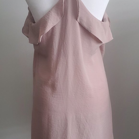 Strappy Lace Trim Blush Camisole Dress Racer Back Light Fairy Feminine SMALL - Picture 8 of 9